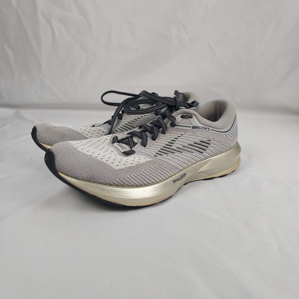 Brooks Levitate DNA AMP Womens Sz 7.5 B Gray Gold Running Shoes Sneaker